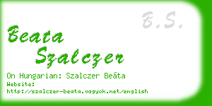 beata szalczer business card